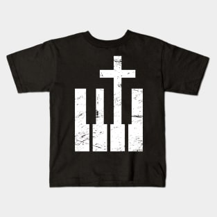 Keyboard And Cross - Christian Musician Kids T-Shirt